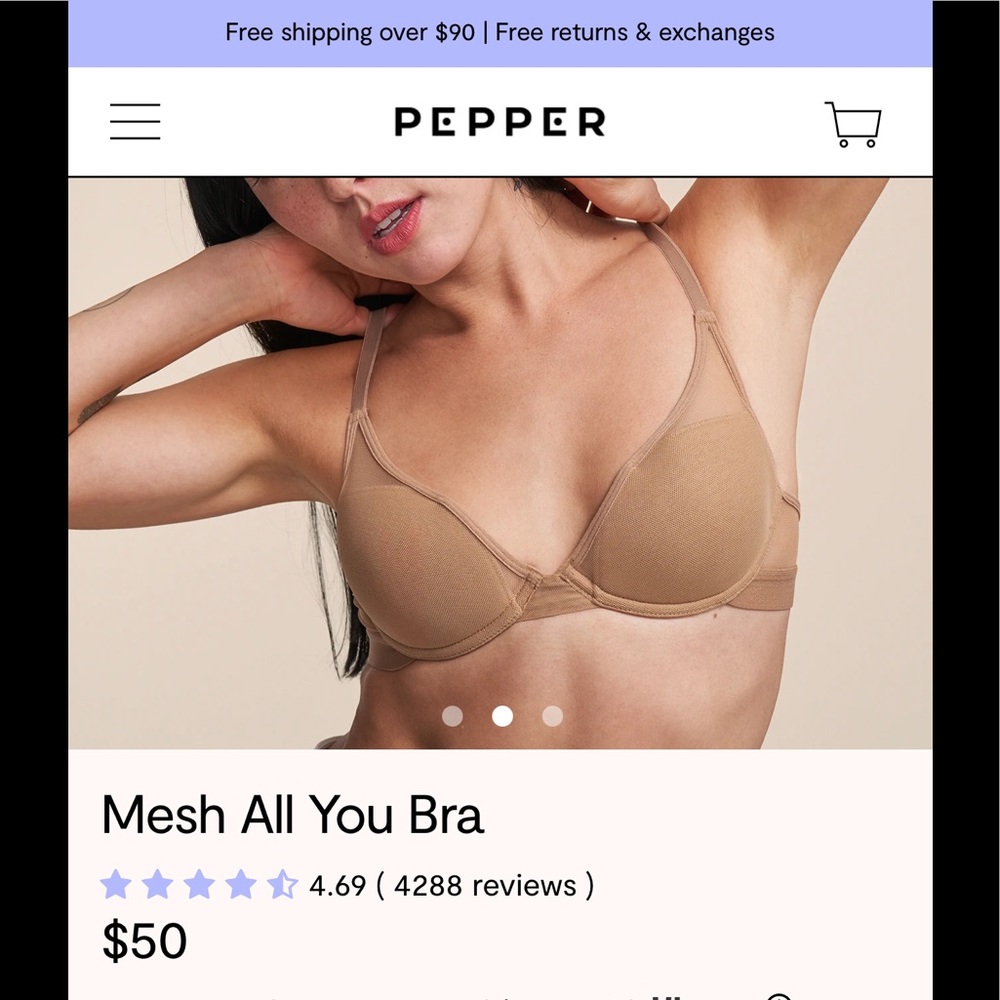 NWOT Pepper Mesh All You Bra Size 32B